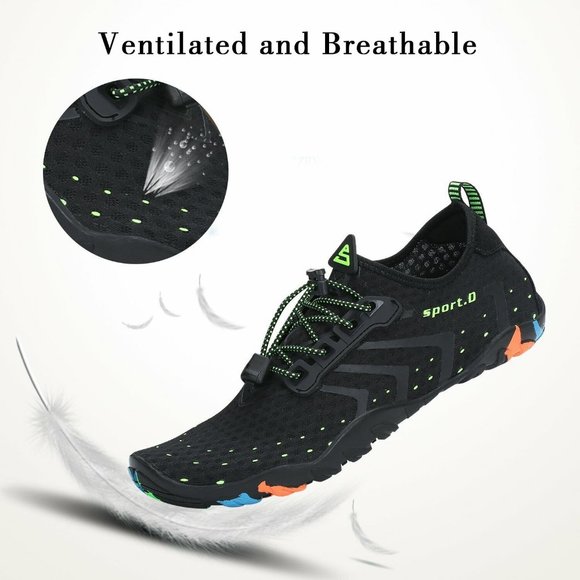 Men\'s Black Quick Dry Barefoot for Swim Diving Surf Aqua Sport Shoes